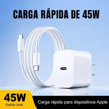 Set de Cargador Rapido 45W con Cable Trenzadode 2m